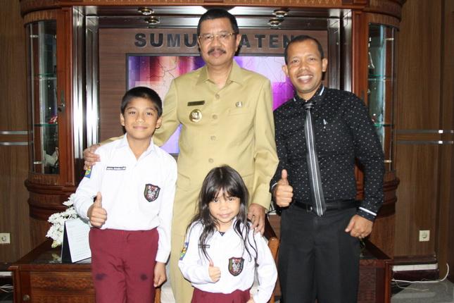 Gubernur Sumut Motivasi Abang Beradik Siswa SD Jadi Duta Sumut Lomba Pantomim di AS