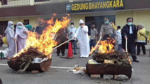 Barang Bukti Narkoba dan Miras Dimusnahkan Polrestabes Medan 