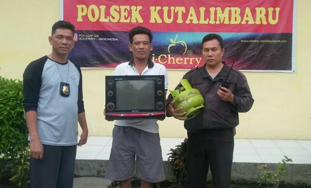 Curi TV dan Tabung Gas, Warga Pantai Cermin Diamankan Polsek Kutalimbaru