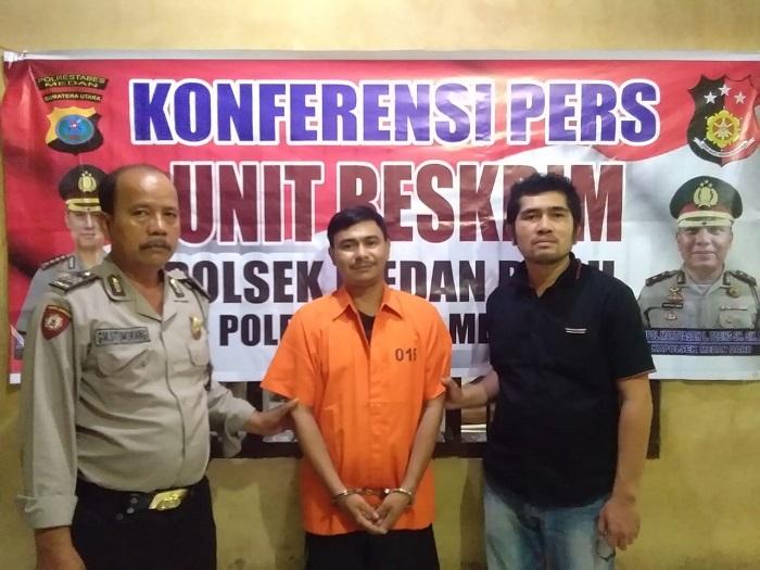 Polsek Medan Baru Tangkap Maling Laptop di Rumah Kost Padang Bulan