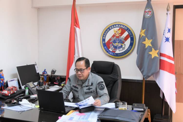 Hadapi Pandemi Covid-19 di Laut, Kepala Bakamla Gelar Rapat Koordinasi Bersama Instansi Kamla Terkait 