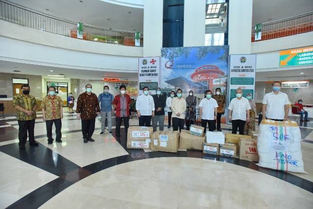 Penanganan Covid-19, RS USU Terima Bantuan APD dari dr Sofyan Tan, Kemendikbud dan MITSU