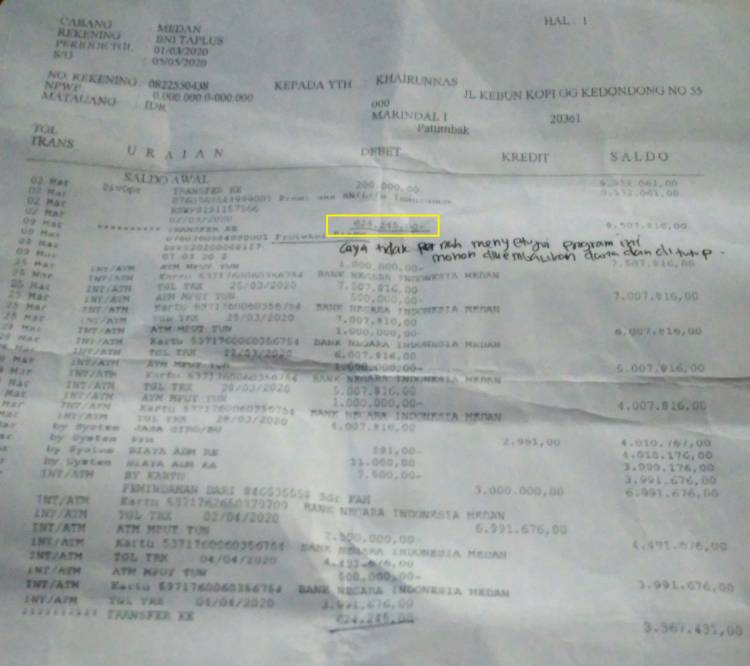 Asuransi Proteksi Prima BNI Sedot Uang Nasabah di Medan Hingga Raib Rp 1,8 Juta