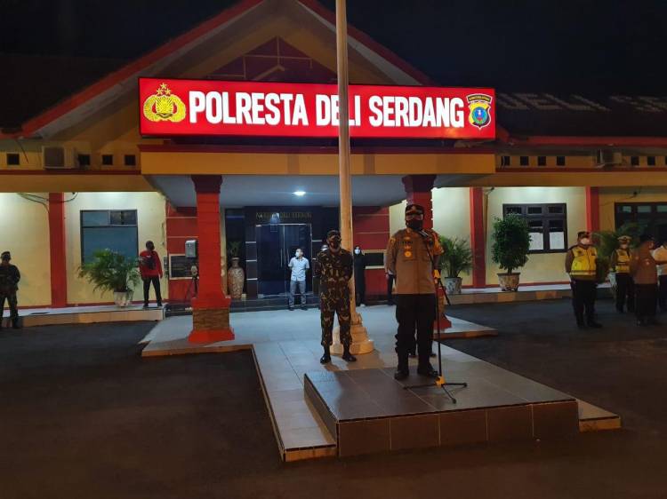 Kapolresta Deli Serdang Pimpin Patroli Gabungan Malam Idul Fitri Sekaligus Himbau Prokes