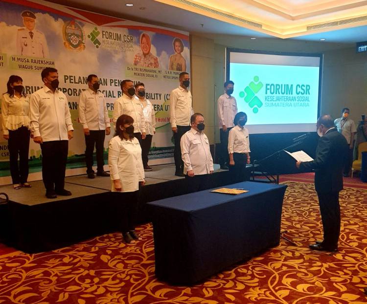 Gubernur Sumut Lantik Arman Chandra Ketua Forum CSR Kesejahteraan Sosial