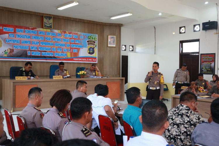 Polres Simalungun Laksanakan Rapat Koordinasi Lintas Sektoral Ops Ketupat Toba 2018