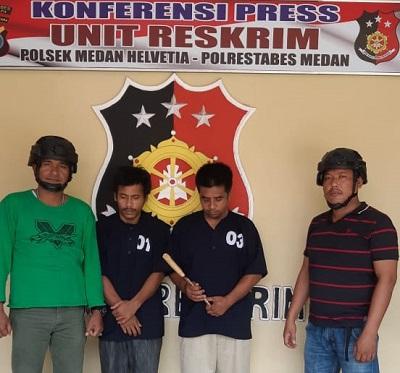 Peras Tukang Bangunan, Dua Preman Kampung Ditangkap Tim Pegasus Polsek Helvetia 