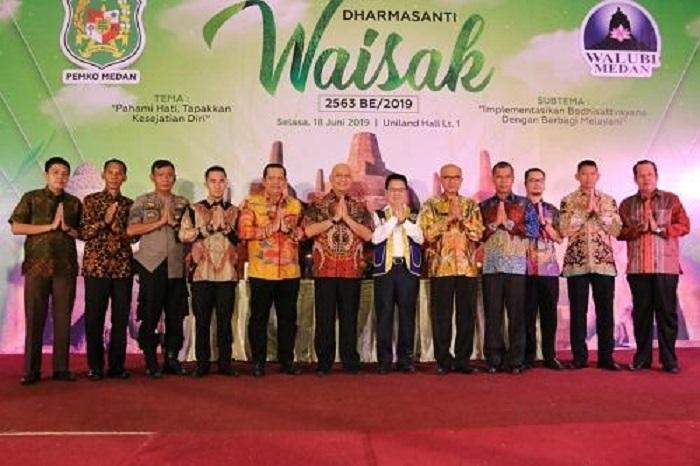 Hari Dharmasanti Waisak, Walikota Medan Ajak Umat Beragama Menjaga Kerukunan Hidup di Kota Medan