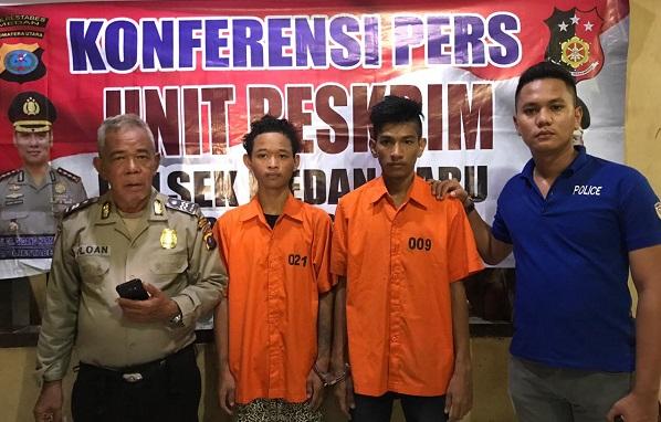 Beraksi di Kosan Jalan Titi Papan, Dua ABG Tanggung Diringkus Tim Pegasus Polsek Medan Baru