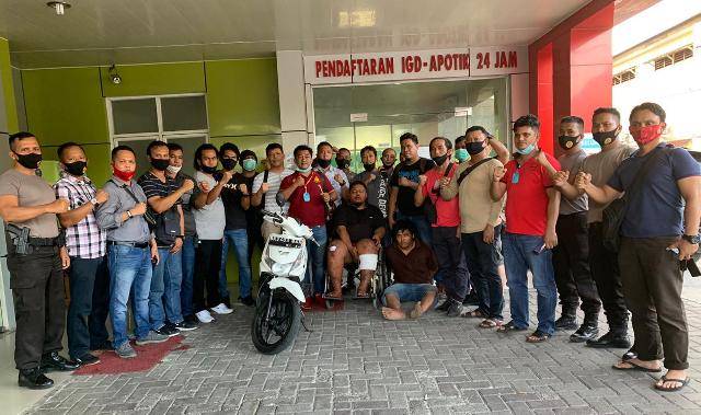 Melawan, Perampok Motor Milik Anggota Brimob Ditembak Tekab Reskrim Polsek Deli Tua