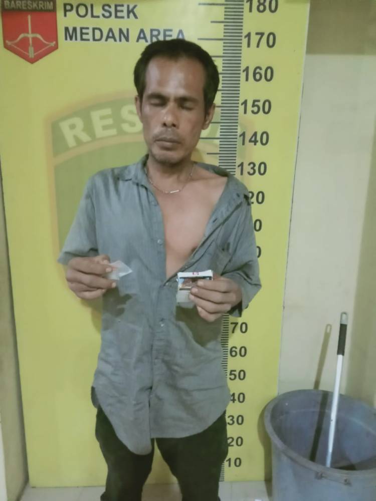 Polsek Medan Area Kembali Tangkap Pengedar Sabu di Jalan Denai Gang Jati