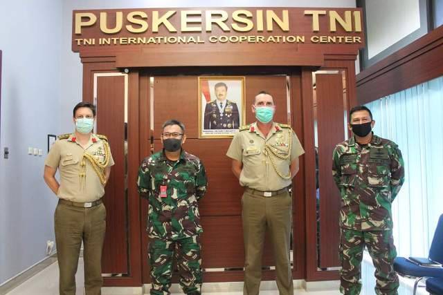 Kapuskersin TNI Terima Kunjungan Kerja Atase Pertahanan Australia Bahas Pertemuan HLC AUSINDO