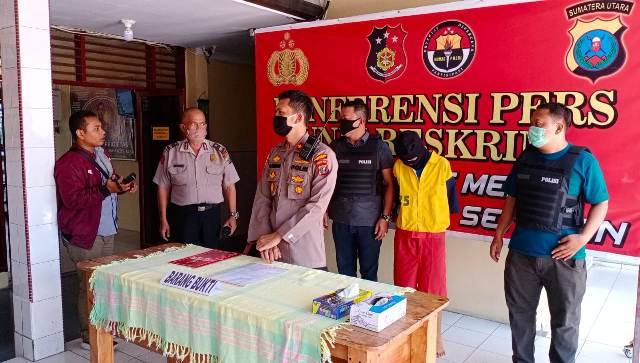 Polsek Percut Sei Tuan Tangkap Pengedar Sabu di Pasar 7 Tembung