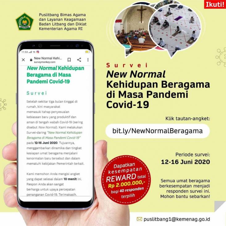 	Kemenag Buka Survey Daring New Normal Beragama di Masa Pandemi Covid-19