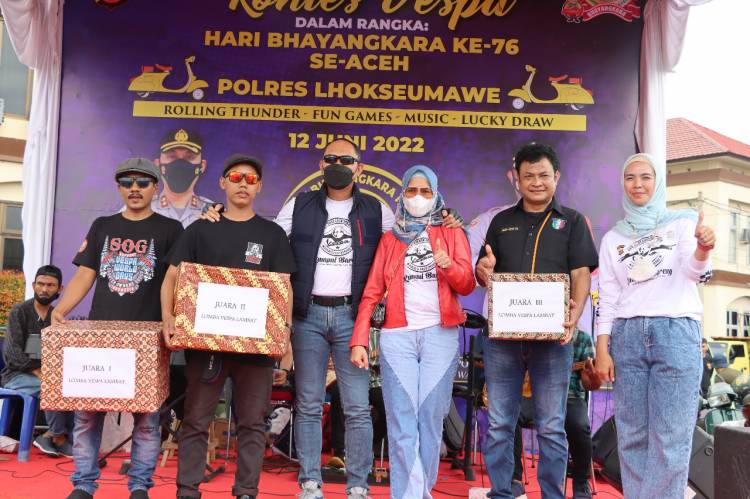 Kontes Vespa HUT Bhayangkara di Lhokseumawe, Ini Pemenangnya