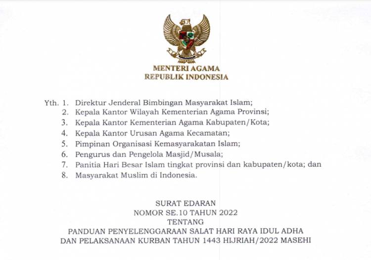Menteri Agama Terbitkan Panduan Pelaksanaan Kurban 1443 Hijriah