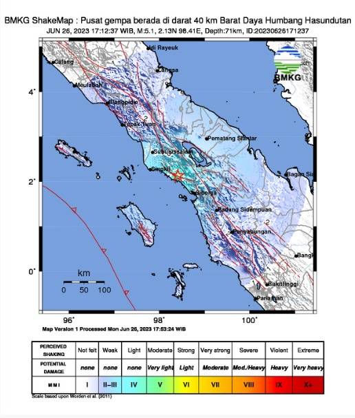 Gempa Bumi Magnitudo 5,1 Guncang Humbahas, BMKG: Tidak Berpotensi Tsunami