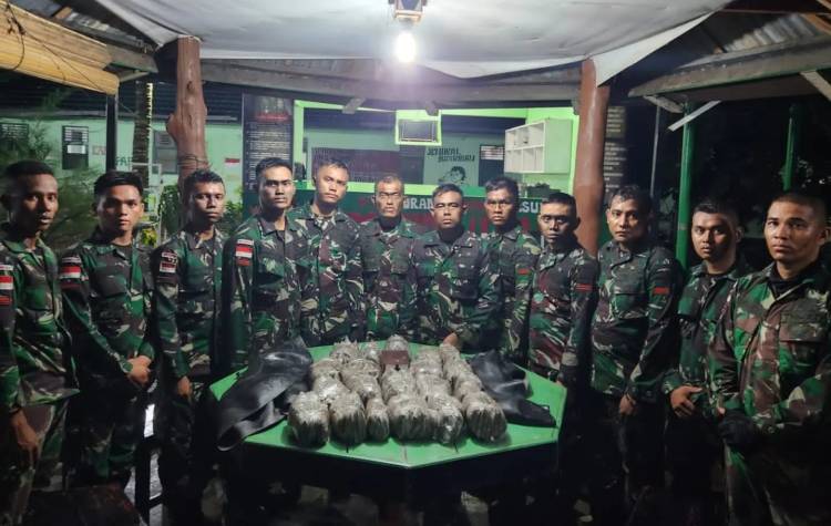 TNI Kembali Gagalkan Penyeludupan Ganja di Perbatasan RI-PNG