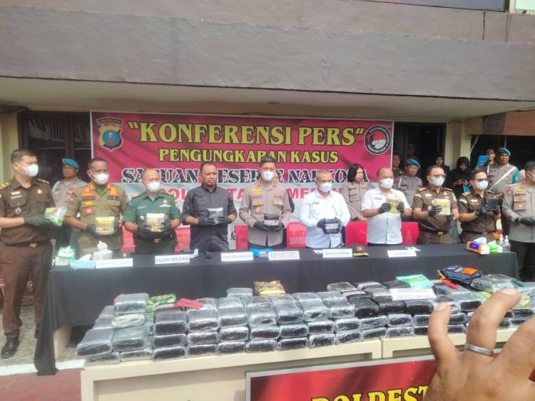Polrestabes Medan Musnahkan Narkoba Senilai Rp 150 Miliar