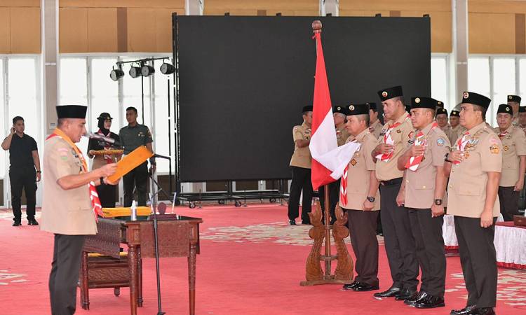 Gubernur Sumut Lantik Saka Pramuka Wirakartika, Bhayangkara, Bahari dan Dirgantara