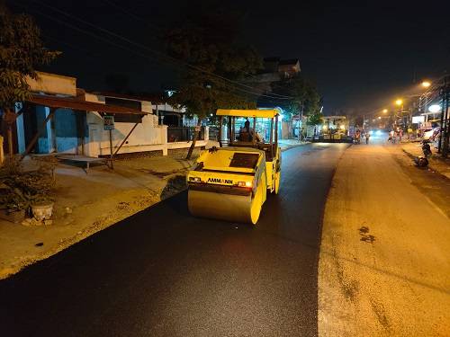 Dinas SDABMBK Kota Medan Aspal Jalan Kapiten Purba