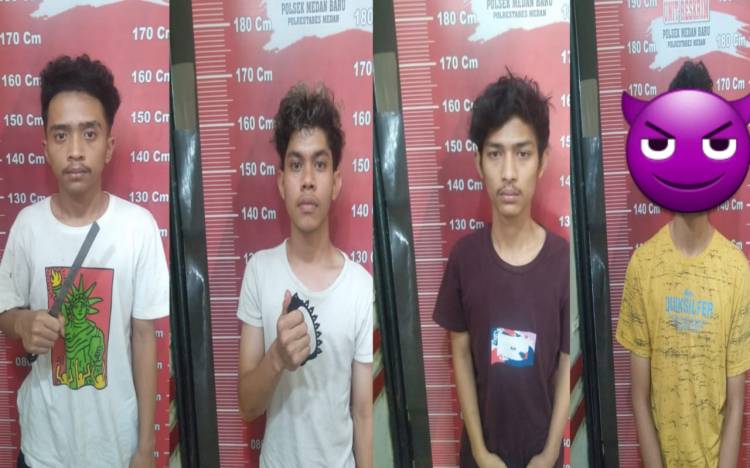 Reskrim Polsek Medan Baru Tangkap Empat Pelaku Spesialis Begal