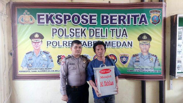Curi Uang di Kotak Infak di Masjid Al Ikhlas di Medan Johor, Abdi ditangkap Polisi 
