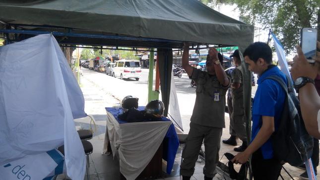 Stan PLN di Lapangan Merdeka Binjai Dibongkar Sat Pol PP 