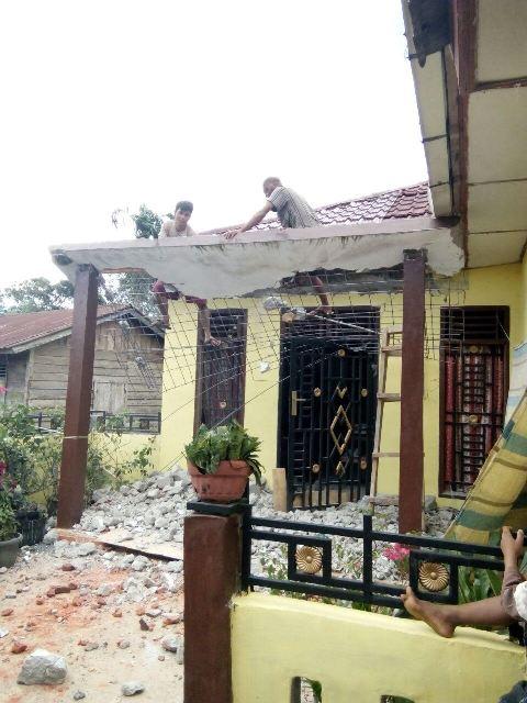 Gempa 5,5 SR di Padangsidempuan, 60 Unit Rumah Rusak