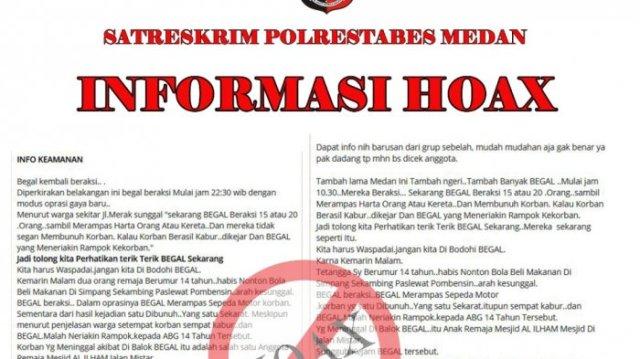 Kabar Seorang Bocah Dibegal di Sunggal adalah Hoax