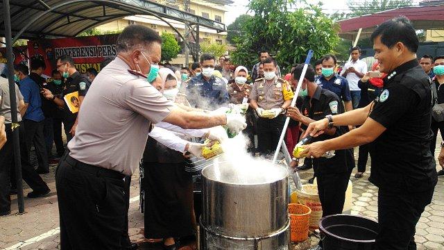 Poldasu Musnahkan Sabu-Sabu Senilai Rp 66,4 Miliar 