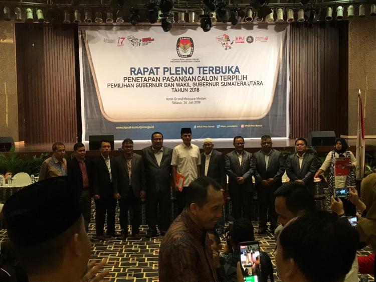 KPU Sumut Tetapkan Edy-Ijeck Gubernur dan Wakil Gubernur Terpilih