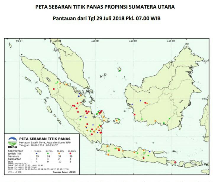 BBMKG Deteksi Empat Titik Panas di Sumut
