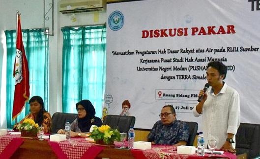 Pusham Unimed dan Terra Simalem Gelar Diskusi Pakar Terkait RUU Sumber Daya Air