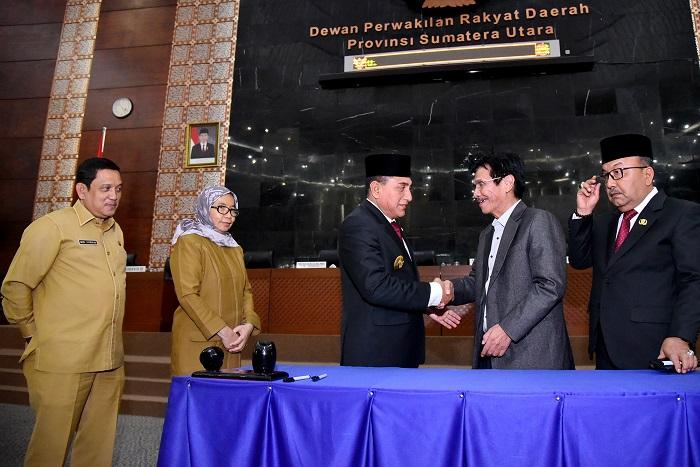 LPJP APBD 2018 Sumut Disetujui, Gubernur Apresiasi Kerjasama Anggota Dewan
