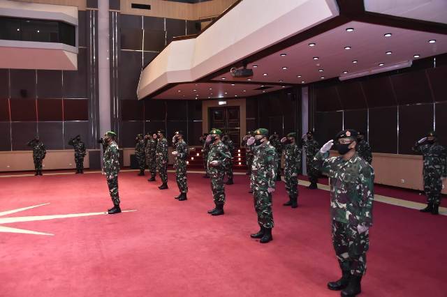Panglima TNI Terima Laporan Korps Kenaikan Pangkat 22 Perwira Tinggi
