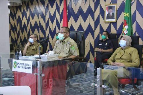Rakor TPID se-Sumatera Utara, Plt Wali Kota Medan Hadiri via Vidcon