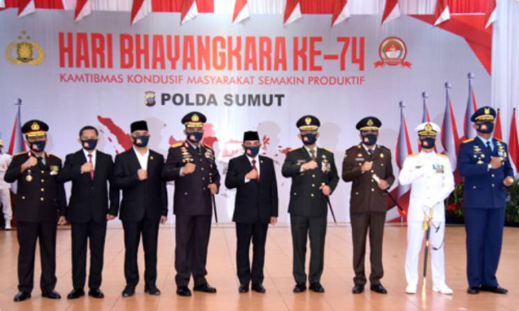 HUT Bhayangkara ke-74, Gubernur Edy Rahmayadi Harapkan Polda Sumut Makin Profesional