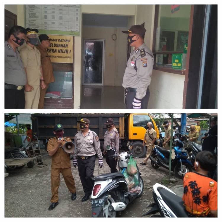 Patroli Keliling Lawan Covid-19, Begini Aksi Tiga Pilar Muspika Kecamatan Medan Timur