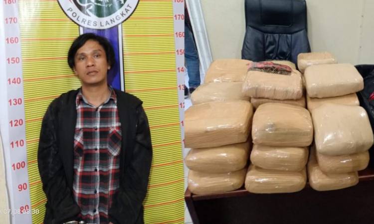 Polres Langkat Tangkap Warga Bandung Bawa 30 Bal Ganja dari Aceh