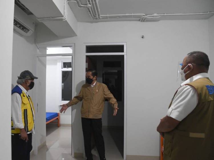 Presiden Tinjau Kesiapan Rusun Pasar Rumput untuk Isolasi Pasien COVID-19