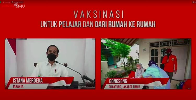 Presiden Jokowi Tinjau Vaksinasi untuk Pelajar dan dari Rumah ke Rumah