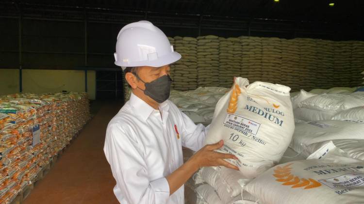 Cek Ketersediaan Pangan Nasional, Presiden Jokowi Tinjau Gudang Bulog