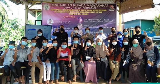 Lestarikan Cerita Rakyat di Kampung Kolam Deli Serdang, Dosen Unimed Berikan Pendampingan Teaterikal