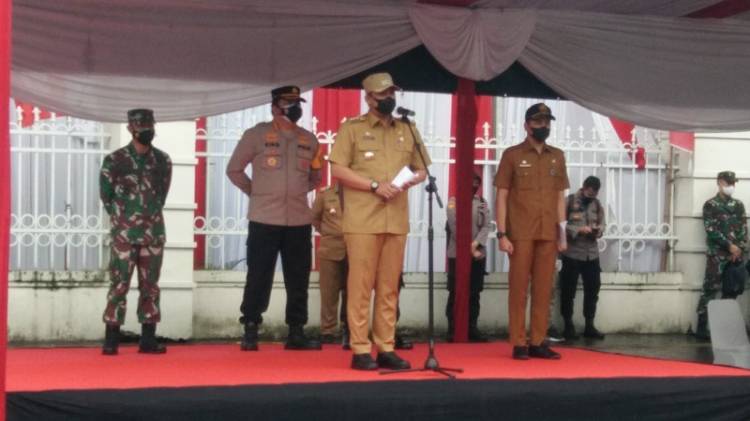 Pelaksanaan PPKM Darurat, Polrestabes Medan Gelar Apel Operasi Kontijensi "Aman Nusa II" Toba Penanganan Covid-19