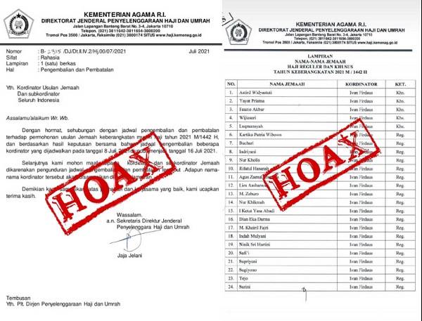 Terkait Beredarnya Surat Percepat Keberangkatan Haji, Kemenag : Itu Hoax