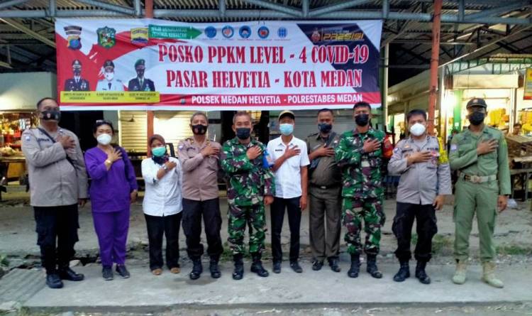 Jalankan Instruksi Kapolri, Polsek Medan Dirikan Posko PPKM Level 4 Covid - 19