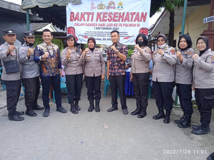  HUT ke-74 Polwan, Polrestabes Medan Gelar Bakti Kesehatan 