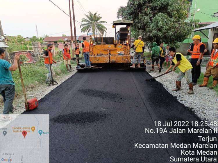 Pembenahan Infrastruktur di Medan Bagian Utara, Jalan Marelan Saga Diaspal