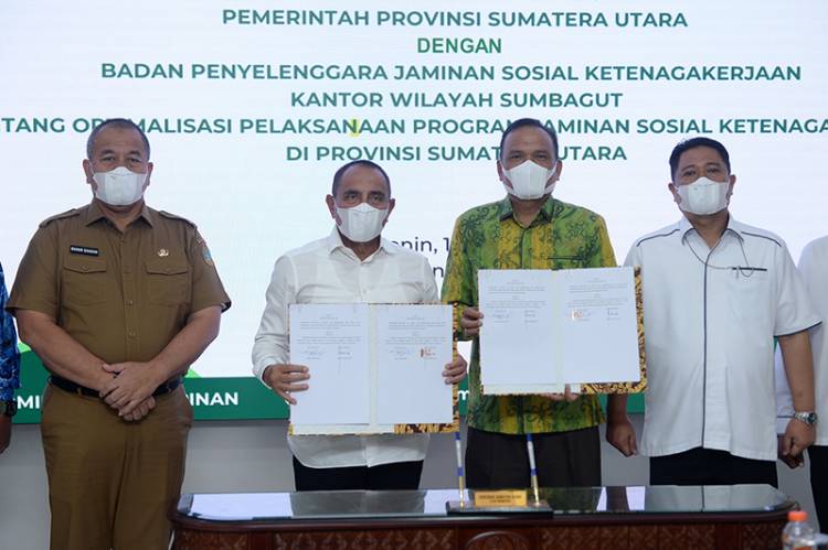 Gubernur Sumut Teken MoU dengan BPJamsostek, Optimalisasi Jaminan Sosial Kelompok Rentan dan Miskin